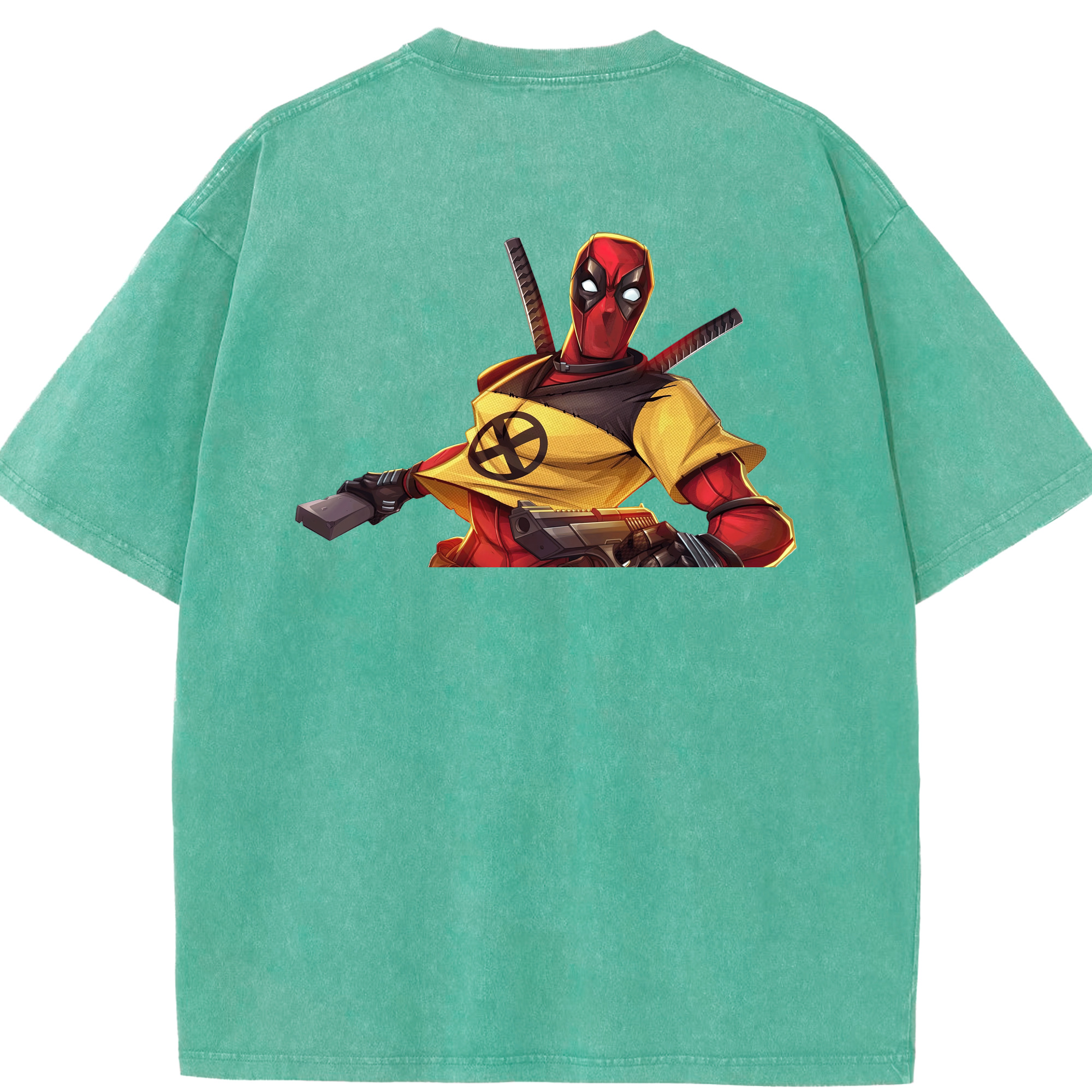 （画像用） Deadpool デッドプール 綿100% ヴィンテージ風 半袖Tシャツ（背面プリント）
